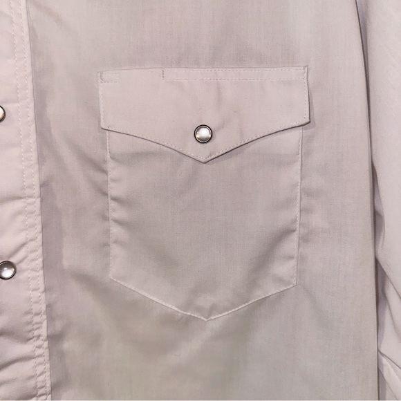 Wrangler Vintage Shirt Men XL 17 1/2-35 X-Long Tails White Pearl Snap - Picture 5 of 11